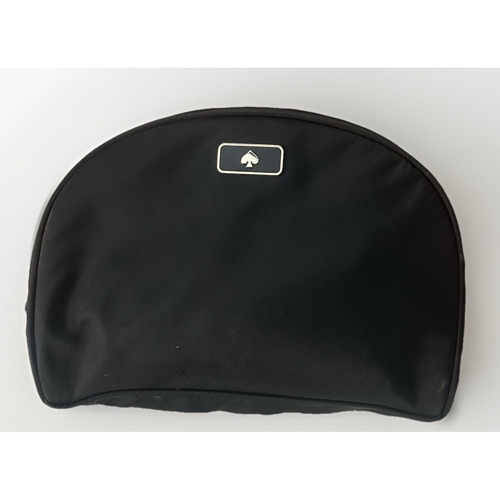 Kate Spade Dawn Medium Dome Cosmetic Makeup Bag Black Nylon